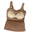 thumbnail image 5 of Women's Lace Cami Tank Tops with Bra, Sleeveless Crop Spaghetti Strap Summer Tops, Scoop Neck Slim Fit Summer Padded Undershirts, 5 of 6