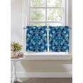 thumbnail image 3 of Half Window Curtain 36 Inches Long, Blue Ombre Scale Window Treatment Curtain Drapes, Abstract Art Ocean Coastal Small Tier Curtains for Bathroom Over Sink, 27.5"x36", 2 Panels, 3 of 7