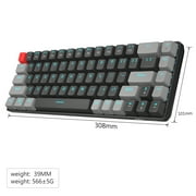 60 Percent Mini Gaming Mechanical Keyboard Detachable Tycp-C Office Keyboard Compact 68 Keys Ice Blue Backlight with Blue Switch for PC Gamer Office/Windows PC Laptop Mac/Xbox