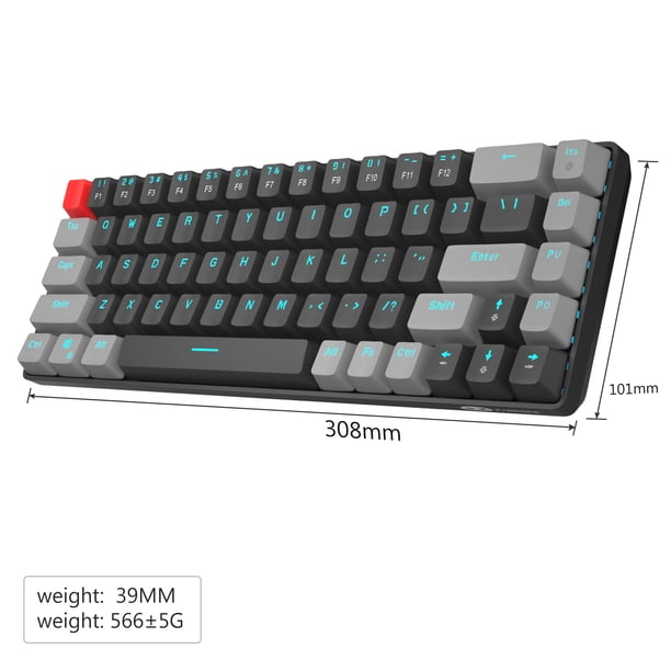 その他 maggy MageGee Compact 68 Keys Wired Backlit Gaming Mechanical Keyboard