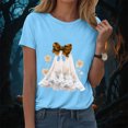 thumbnail image 2 of TOWED22 Halloween Cute Ghost Wear Bow T-Shirts for Women Graphic Short Sleeve Tees Cotton Crew Neck T Shirt Casual Tops(Sky Blue,S), 2 of 8