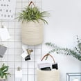 thumbnail image 2 of 1pack Jute Rope Hanging Basket - Woven Fern Wall Hanging Storage Basket Flower Plants, Jute Woven Basket Key Storage Basket, 2 of 9