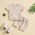 thumbnail image 2 of Tkrady Toddler Boys Clothes Fashion Solid Short Sleeve T Shirt Tops Shorts Set Outfits, Sizes 0-3 Years, 2 of 7