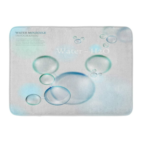 YUSDECOR White The of Bio Infographics with Water Molecule in Style Ecology and Biochemistry Concept Blue H2o Rug Doormat Bath Mat 23.6x15.7 inch