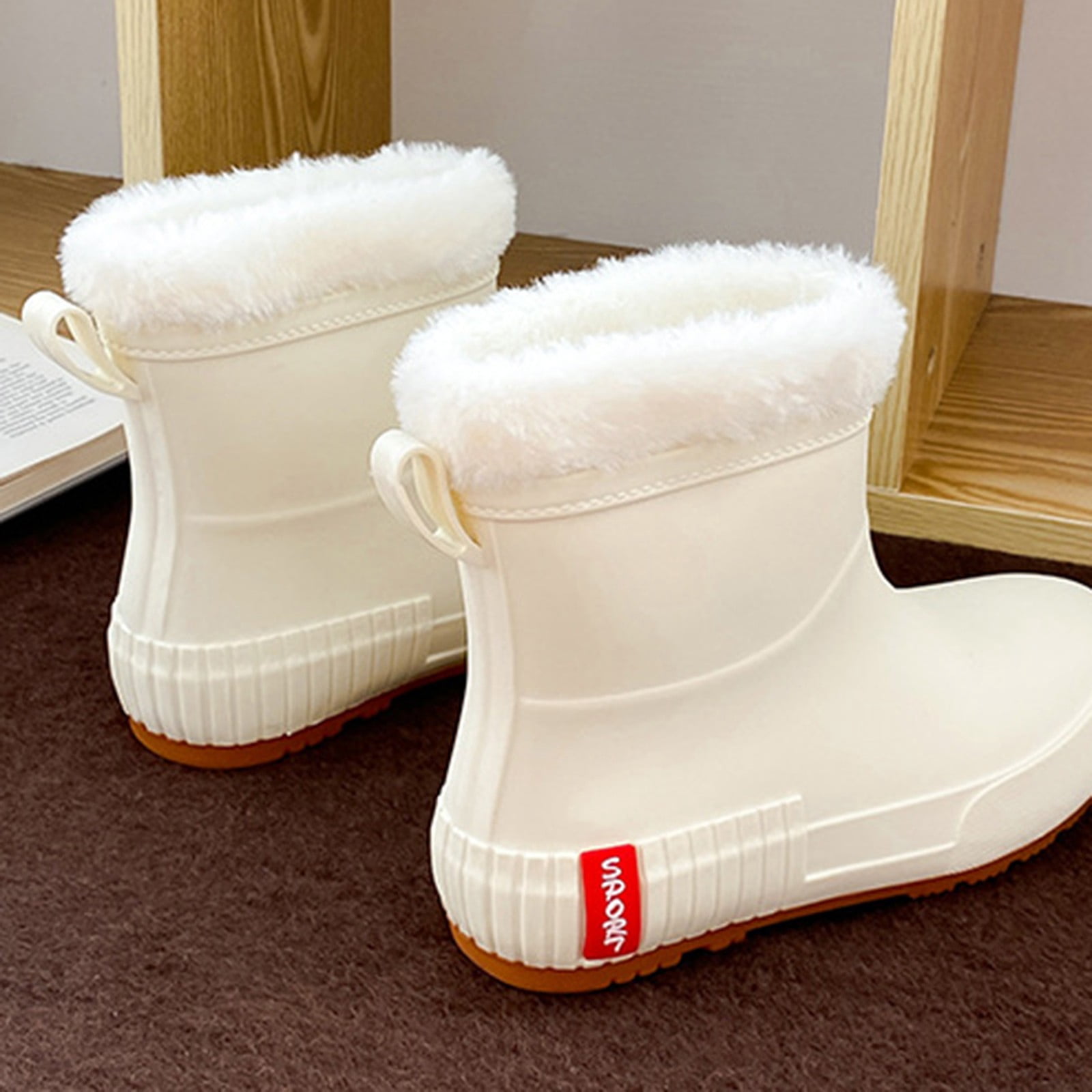 IUJSOY Women's Ankle Rain Boots Rubber Fishing Deck Boots Anti-Slip Short Waterproof Shoes Outdoor