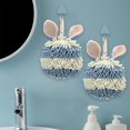 thumbnail image 1 of Zonao Rollbacks Rabbit Ear Crown Chenille Hand Towel Cute Hanging Hand Wipe Ball Hand Towel Thicken Absorbent Hangable Multi-functional Hand Towel, 1 of 1