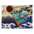 thumbnail image 1 of Tapestry Ukiyoes Wolf Waves para pared, 150 x 130 cm, microtela de fibra, 1 of 1