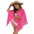 thumbnail image 1 of Pareos de Playa Bohemios para Mujer, Pareos de Transparente para Bikini, Faldas para Trajes de Baño. Rosa Roja Talla Única, 1 of 8