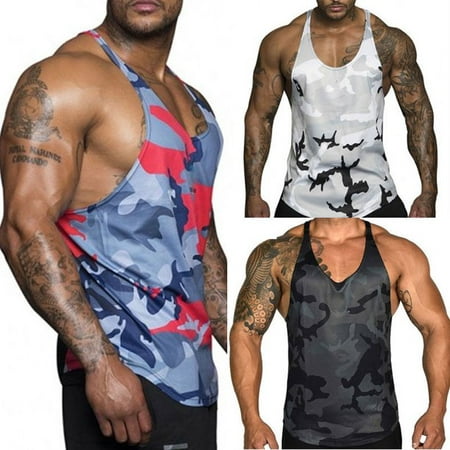 Men's Singlet Fitness Sport Muscle Bodybuilding Sleeveless Shirt Tank ...