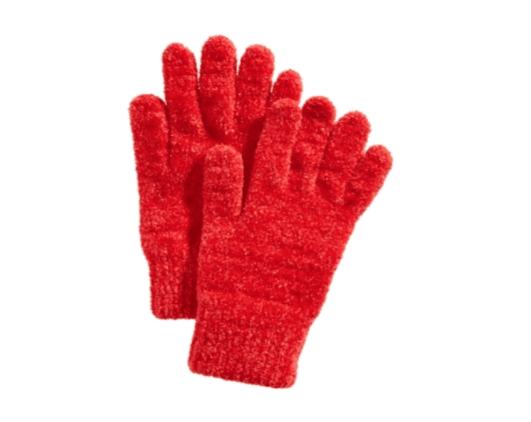 Big Kids Chenille Striped Gloves 