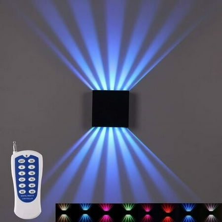 

RF Wall Light Remote Control Outdoor Wall Lamp Double Upper and Lower Indoor Wall Lamp 10W Color Changing Lighting Square Stair Lighting