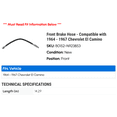 thumbnail image 2 of Front Brake Hose - Compatible with 1964 - 1967 Chevy El Camino 1965 1966, 2 of 2