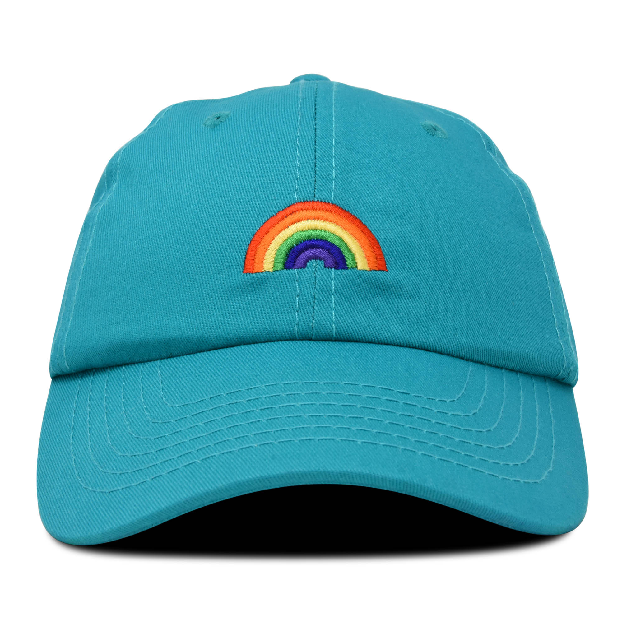 DALIX Rainbow Baseball Cap Womens Hats Cute Hat Soft Cotton Caps in Teal - image 4 of 7