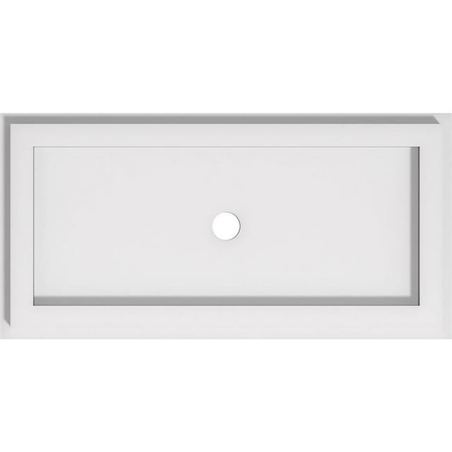 Ekena Millwork CMP16X8RE-01000 1 in. ID x 5.5 in. Rectangle Architectural Grade PVC Contemporary Ceiling Medallion