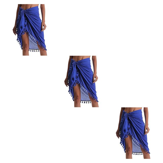 Qarigey Poliéster Niñas Plegable Casual Bohemio Romántico Verano Vacaciones Compras Citas Playa Jugando Faldas Azul Type1 NO1