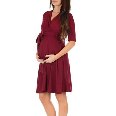 

asdoklhq Maternity Dresses for Women Clearance Pregnant Women Clothes Pure Color Breastfeeding Dress Maternity Dress