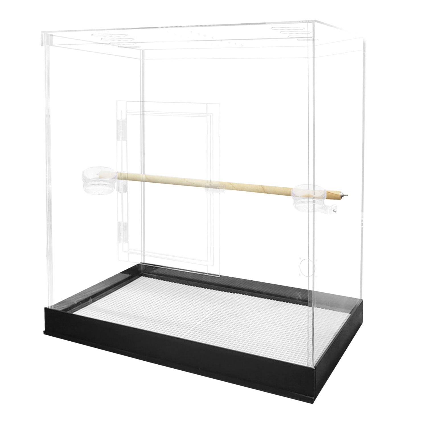 PENNZONI Extra Large Bird Cage for Macaws & Parrots, Crystal Clear Acrylic Cage, No Base