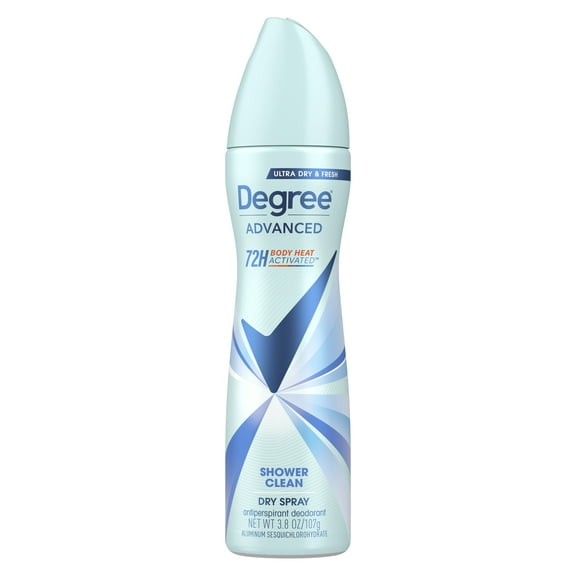 Degree Advanced Long Lasting Antiperspirant Deodorant Dry Spray for Women Shower Clean, 3.8 oz