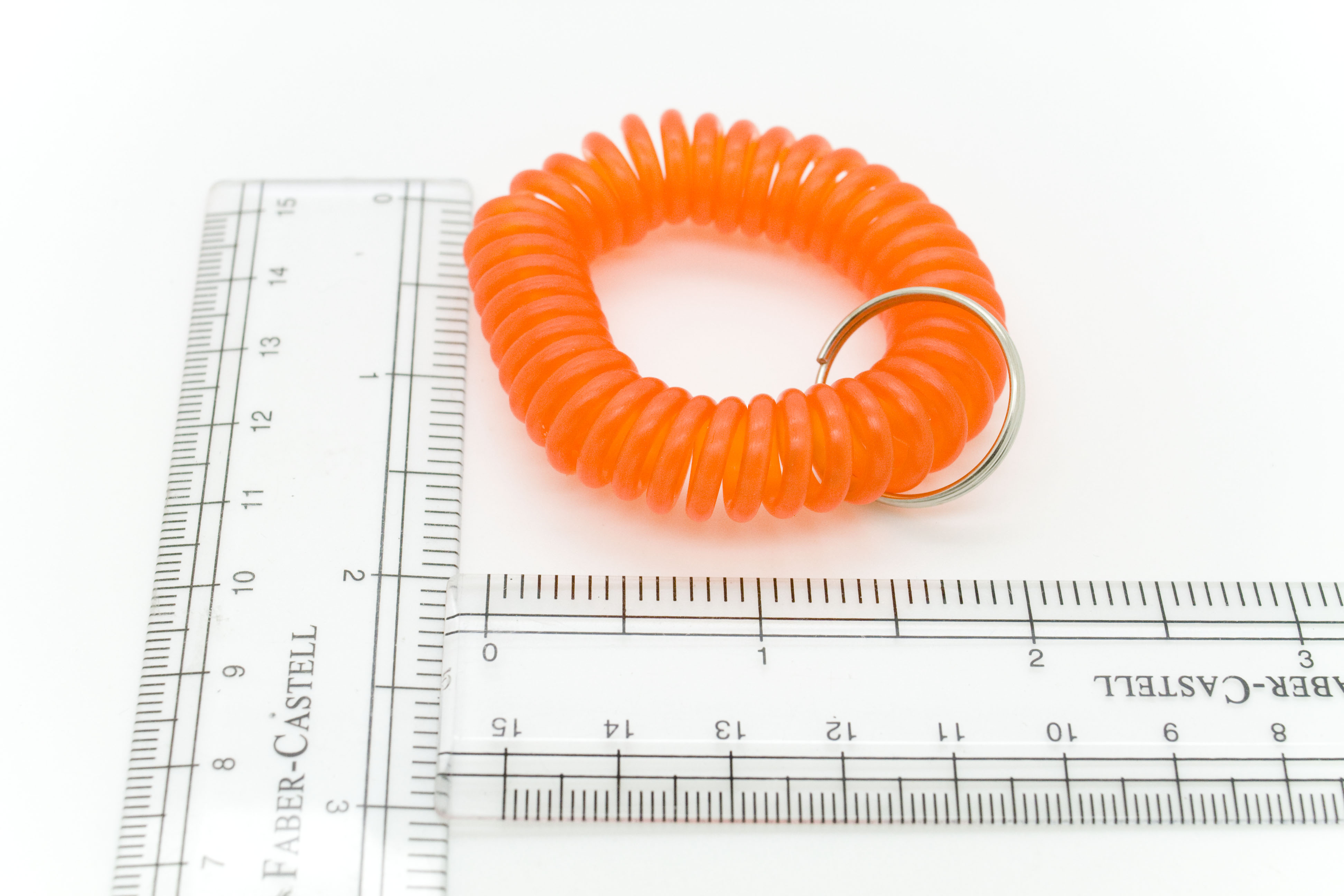 100pcs Orange Color Soft Spring Spiral Wrist Coil Elastic Wrist Band Key Ring Chain by OnDepot
