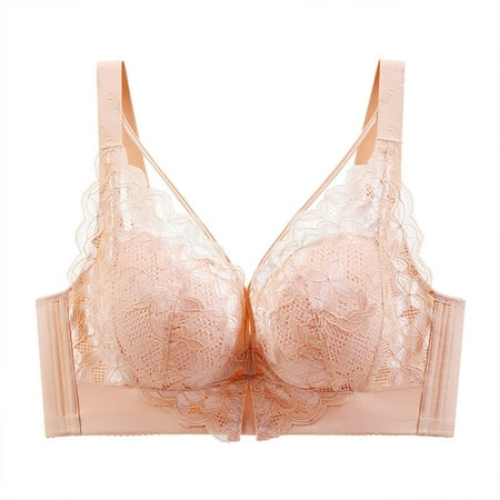

IROINNID Push-Up Bras For Women Solid Sports Lace Full Coverage Wire Free Lingerie One-Piece Everyday Underwear
