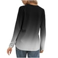thumbnail image 4 of ShiShine 3/4 Sleeve T Shirts for Women Gradient Color Button Down Tshirt V Neck Casual Loose Tunic Tops Dressy Shirts, 4 of 6