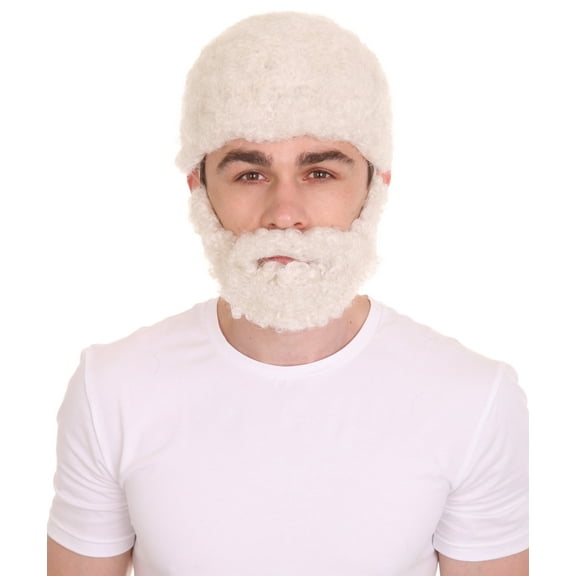 Uncle Wig with Full Beard Set | White TV/Movie Wigs | Premium Breathable Capless Cap
