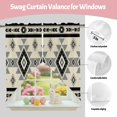 thumbnail image 3 of Swag Curtains Valances for Windows, Boho Southwest Short Kitchen Window Curtains Over Sink, Aztec Tribal Retro Geometric Patterns Cafe Curtains Panel Set Of 2,Rod Pocket, 45 Inches Length Gray, 3 of 9