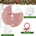 thumbnail image 5 of Christmas Snowflakes Christmas Tree Skirt 36 Inches, Winter Xmas Pine Leaf Pink Red Xmas Trees Skirt Mat Cover Decorations for Holiday Party Indoor Outdoor, 5 of 9
