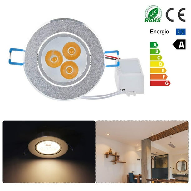 Bewildely Foco empotrable de luz de techo LED regulable de 3 * 1W Blanco frío 100-140V Iluminación y accesorios cálido Bewildely HA026100-02