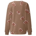 thumbnail image 4 of Fsqjgq Womens Football Sequin Rugby Sweatshirt Game Day Y2K Crewneck Oversized Hoodies Long Sleeve Pullover Tops Blouse Khaki M, 4 of 5
