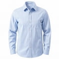 thumbnail image 3 of Boys Long Sleeve Oxford Button Down Shirt Striped Collar School Uniform Formal Dress Shirts Classic Regular Fit Preppy Tops, 3 of 6