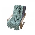 thumbnail image 3 of Anchor Soft Flannel Fleece Blanket, Horizontal Zig Zag Pattern Background Anchor Image Circle Shape Medallion, Cozy Plush for Indoor and Outdoor Use, 70" x 90", Dark Green Turquoise, by Ambesonne, 3 of 5