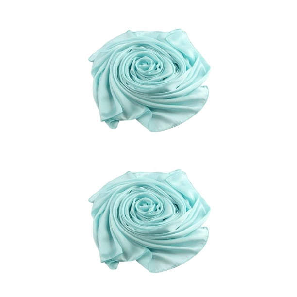 Qarigey Bufanda de mujer Estilo simple Elegante Pañuelo para el cuello Envoltura de cuello Hermoso Color sólido Bufandas para niñas para Azul claro 2Conjunto
