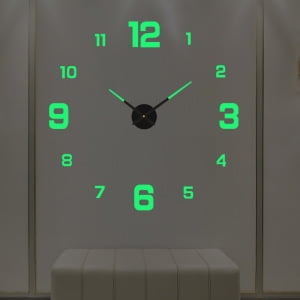 Reloj de pared digital estéreo, sencillo, grande, luminoso y silencioso, para sala de estar, dormitorio, reloj adhesivo de pared digital