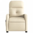 thumbnail image 5 of vidaXL Fauteuil Inclinable de Massage en Tissu Crème, 5 of 5