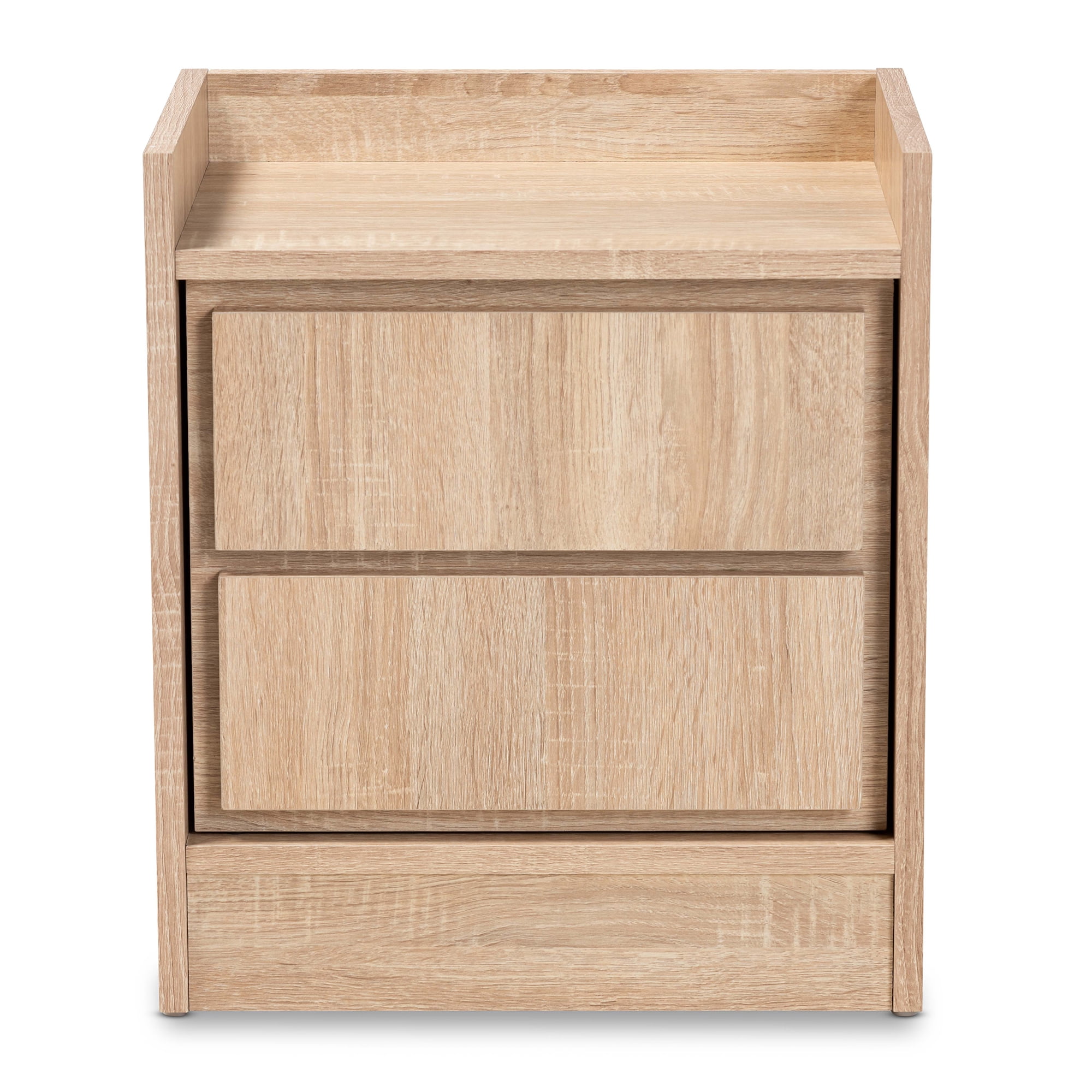 Baxton Studio Hale Modern and Contemporary Oak Finished Wood 2-Drawer Nightstand