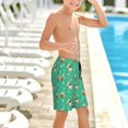 thumbnail image 6 of Cauagu Bulldog Puppy Flower Print Swim Trunks for Men,Youth Boys Swim Shorts Compression Liner Beach Shorts Boys' Swimming Shorts 7-20 Years Bathing Suit-Small, 6 of 7