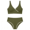 thumbnail image 3 of REDARER Girls Two Piece High Waisted Bikini Swimsuit with White Stitch Trim UPF 50+ Rash Guard Swimwear,7-8 Years, 3 of 3
