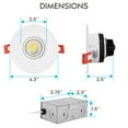 thumbnail image 6 of Luxrite 3 inch Gimbal LED Recessed Light with J-Box, 8W, 5 Color Selectable, 600 Lumens, Dimmable, Damp Rated, ETL, 4-Pack, 6 of 7