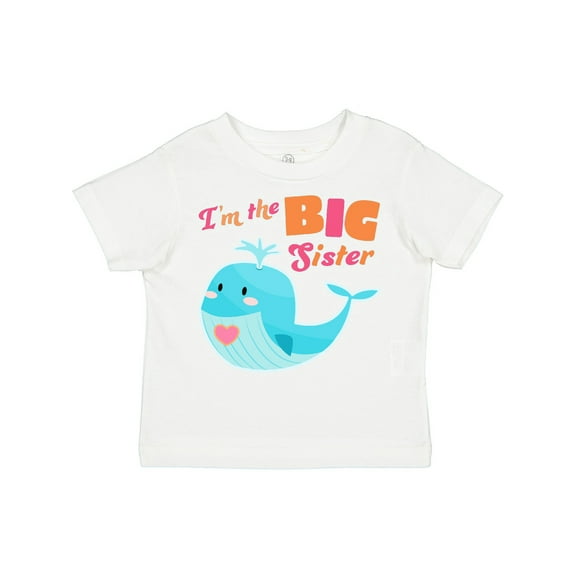 Inktastic I'm the Big Sister Cute Whale with Heart Girls Toddler T-Shirt