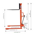 thumbnail image 2 of Tory Carrier 1PC 2200lbs Hydraulic Manual Hand Straddle Stacker Walkie Forklifts 63" Lift, 2 of 13