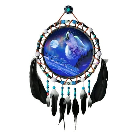 The Bradford Exchange Sacred Spirits Dreamcatcher Collection Issue #6: 'Midnight Chorus' Glow-in-the-Dark Dreamcatcher with Handcrafted Frame and Beads by Robin Koni 8.25-Inches