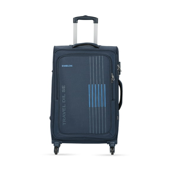 Emblem Punch 20 Inch Softside Spinner Luggage , 1200D Lightweight with 360 Degree Wheels, and Expandable Trolley Bag- Navy Blue