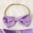 thumbnail image 4 of Newborn Infant Baby Girl Clothes Long Sleeve Bow Romper Ruffle Jumpsuits with Headband, 4 of 7
