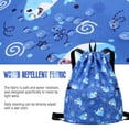 thumbnail image 6 of Mygreen Cute Shark Drawstring Backpack Waterproof Lightweight String Bag For Outdoor Yoga Gym Swimming Travel Light Blue, 6 of 8