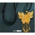 thumbnail image 2 of K-KED Big Butterfly Tassel Thread24K Thai Baht Gold GP Necklace Set, 2 of 4