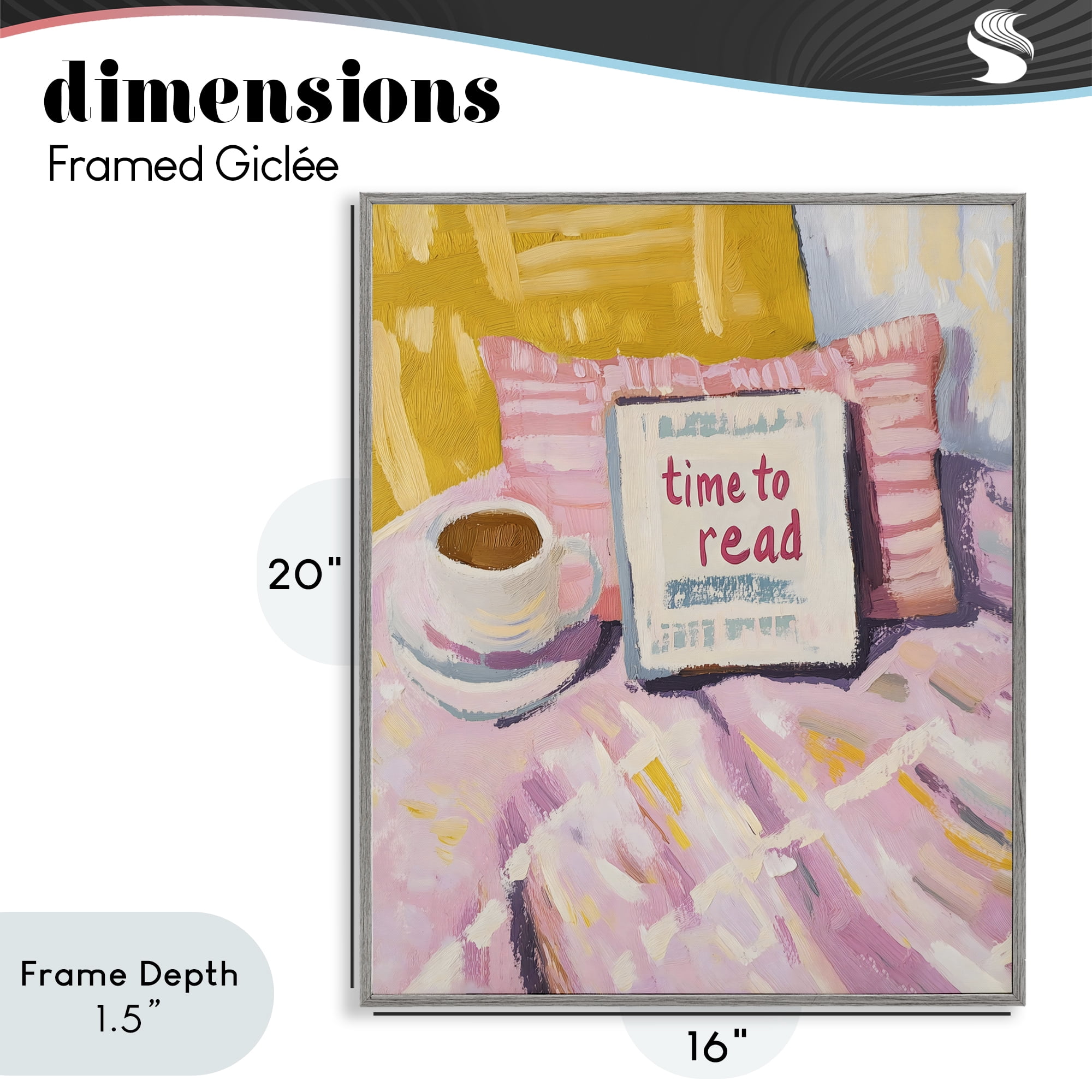 Stupell Industries Time To Read in Morning Gray Framed Giclee Art, design by The Prints Vibe