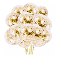 thumbnail image 1 of Globos Transparentes Con Confeti De Látex 50 pzs, Dorado, 1 of 5