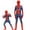 Red, variant on Halloween Superhero Fancy Dress Costumes, Superhero Onesie Cosplay Outfits with Masks, One-Piece Superhero Jumpsuit, Halloween Party Dress up Performance Costume for Boys, Blue/110