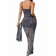 thumbnail image 6 of Women'S Mesh Corset Dress Sleeveless Satin Slit Dresses Party Cocktail Ruched Bodycon Dress Gray S, 6 of 10